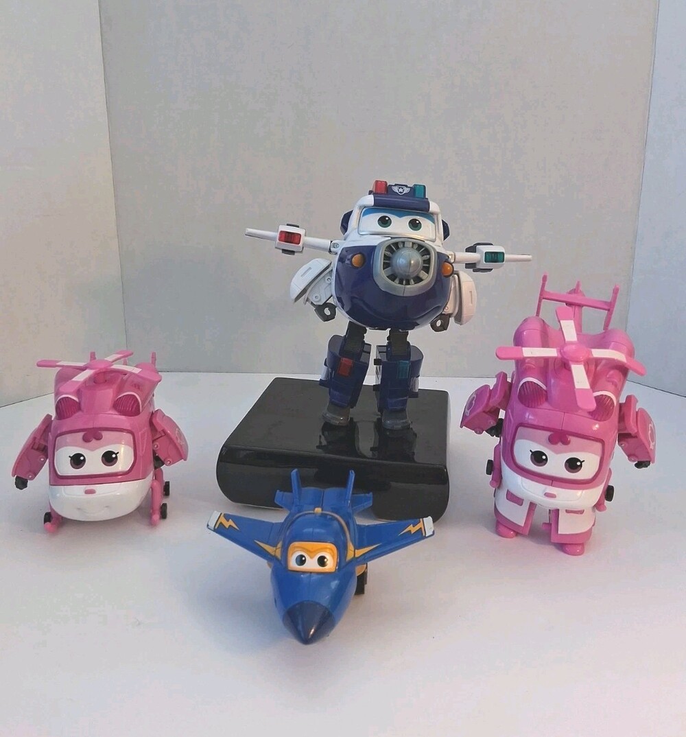 Super Wings Toy Lot: Paul, Dizzy & Mini Jerome Transforming Figures